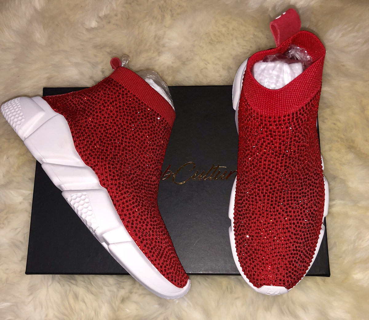 Red rhinestone deals sneakers