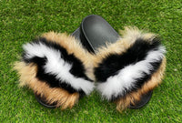 Wood Pom w/ Black & White Stripe