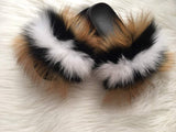 Wood Pom w/ Black & White Stripe