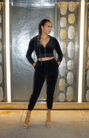 Black Crop Sweatsuit w/ Shorts